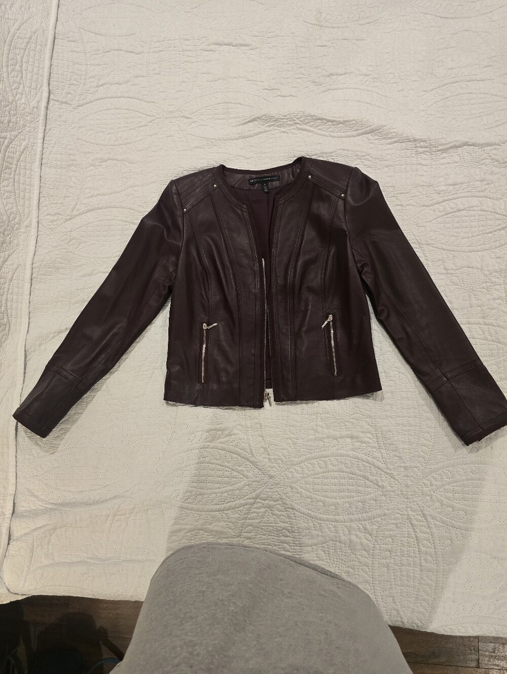 White House Black Market Genuine Leather Moto Jacket Sz S